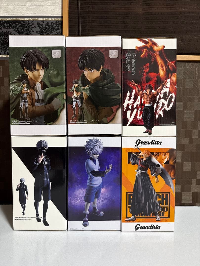 フィギュア　６点(エレン　リヴァイ　黒崎一護　キルア　金木研　範馬勇次郎)