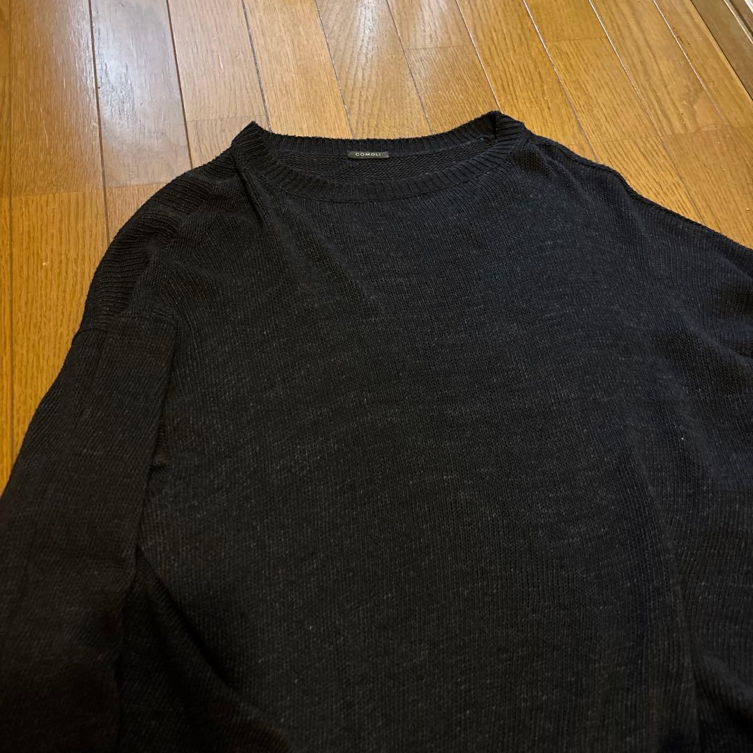 COMOLI ブラック コットンガンジーニット 美品