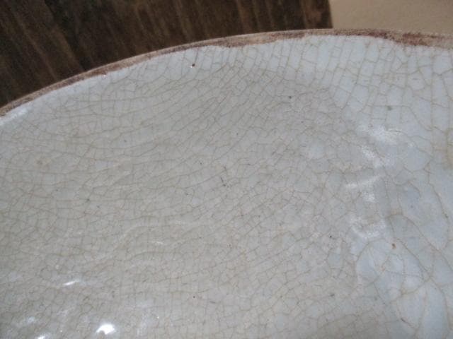 中国　南宋　鳳凰文唐草文青白磁鉢　古箱付き　I31-1