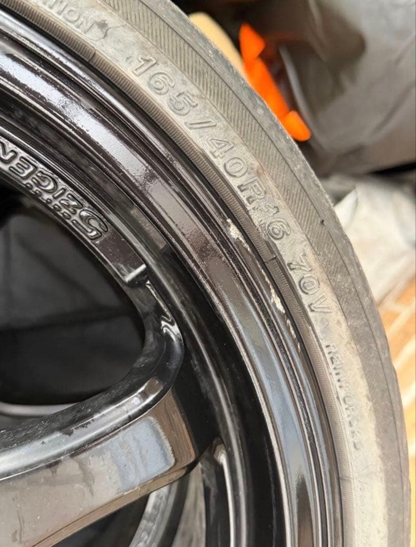 165/40R16 ブラックホイールセット 5スポーク②