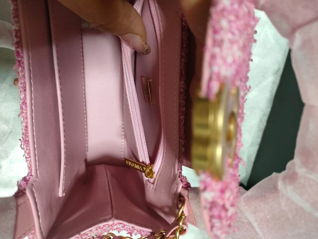 CHANEL ピンク ツイード ショルダーバッグ ノベルティ
