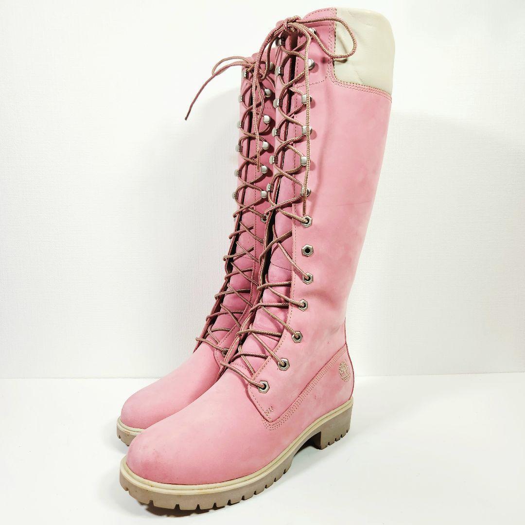 Timberland 14インチ プレミアムロングブーツ 13ホール ピンク