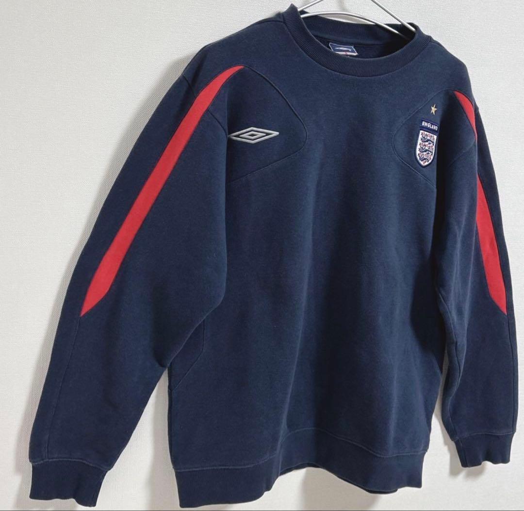 激レア 90s イングランド アンブロ umbro 刺繍ロゴ スウェット 紺　赤