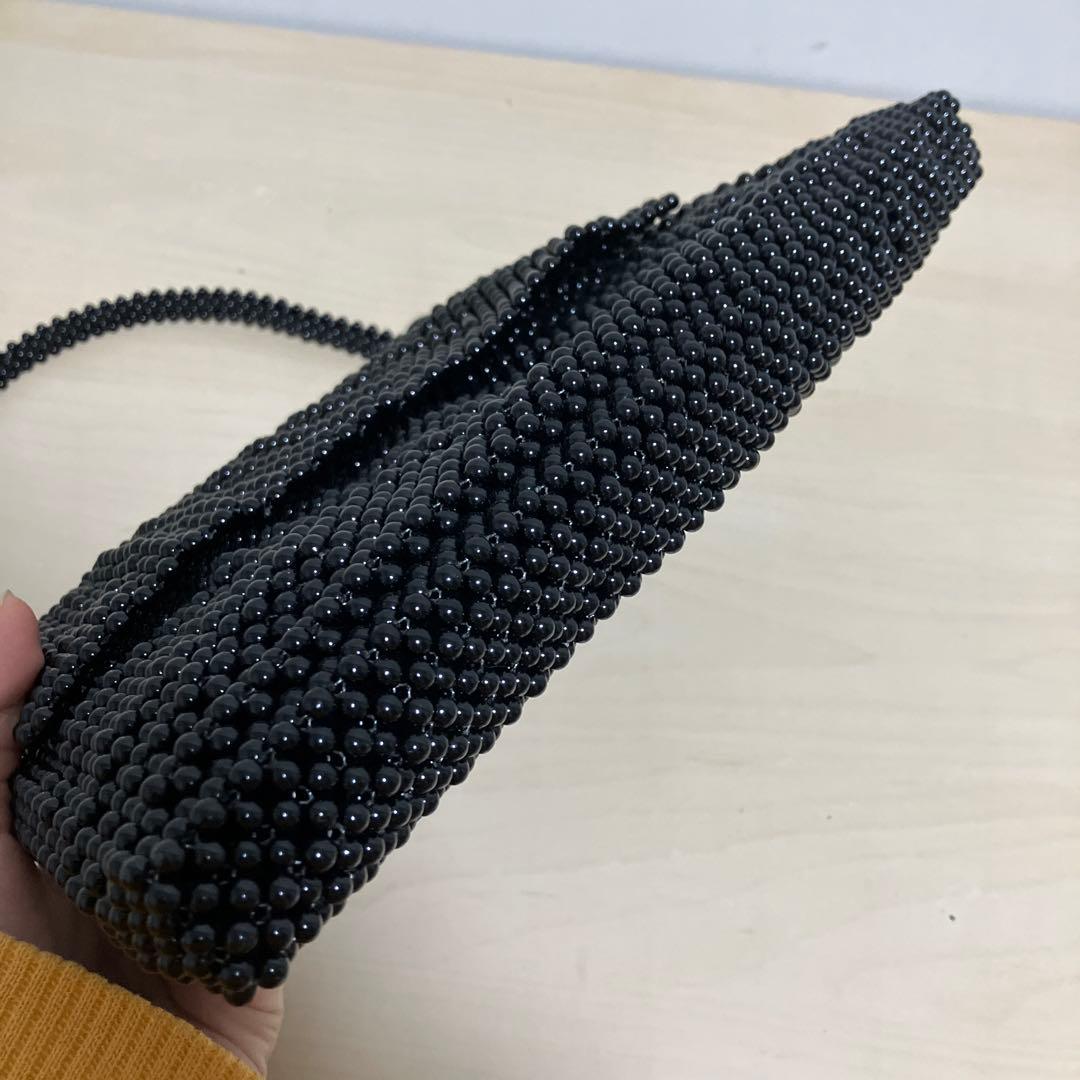 ★R21 レジーナ 黒珊瑚 サンゴ ハンドバッグ ビーズ フォーマル