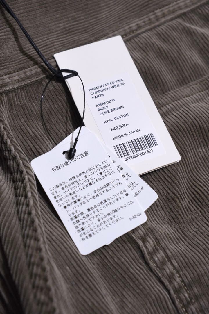 パンツ 25AW PIGMENT DYED CORDUROY WIDE 5P PANTS