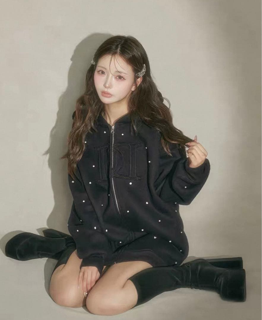 ダーリッチDarich DDロゴビジュージップパーカー　ブラックF 新品