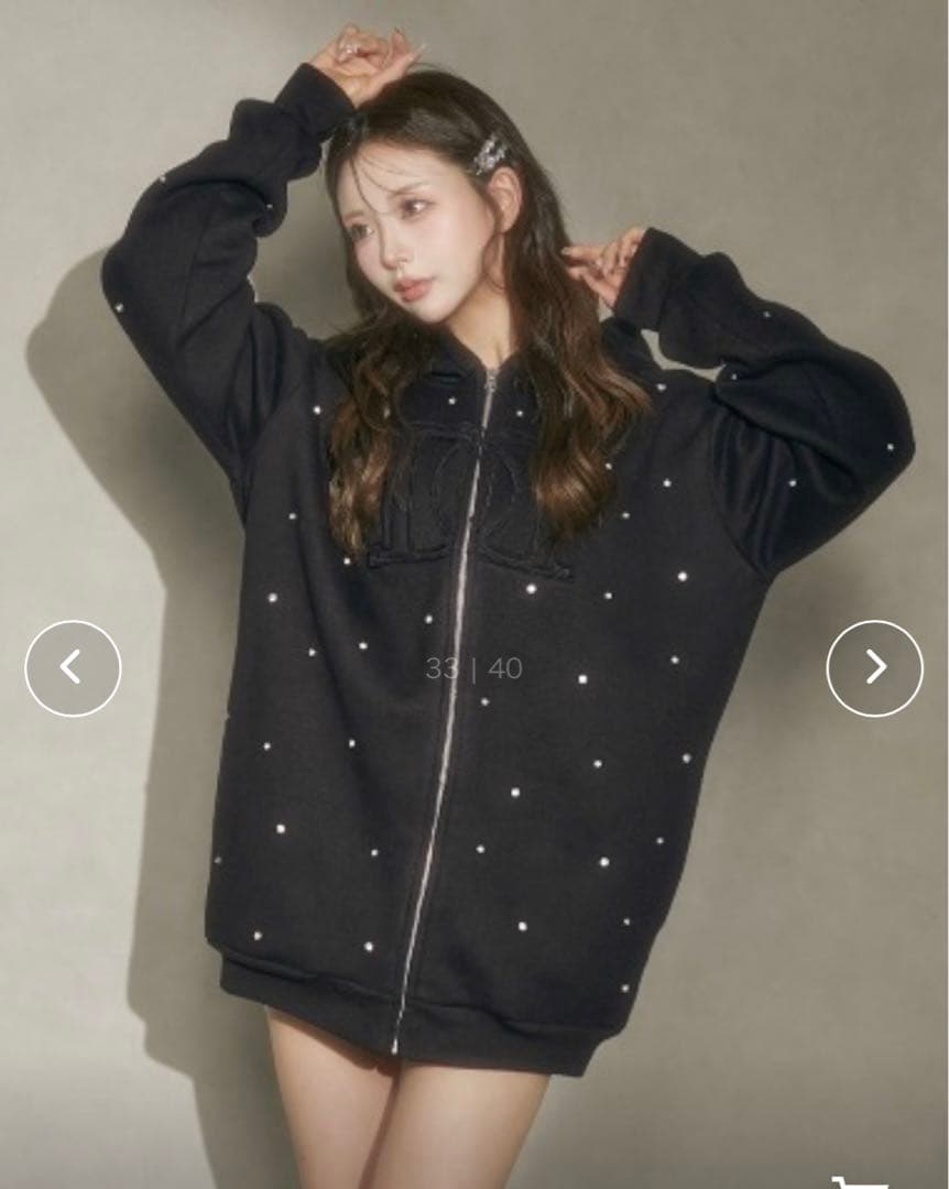 ダーリッチDarich DDロゴビジュージップパーカー　ブラックF 新品