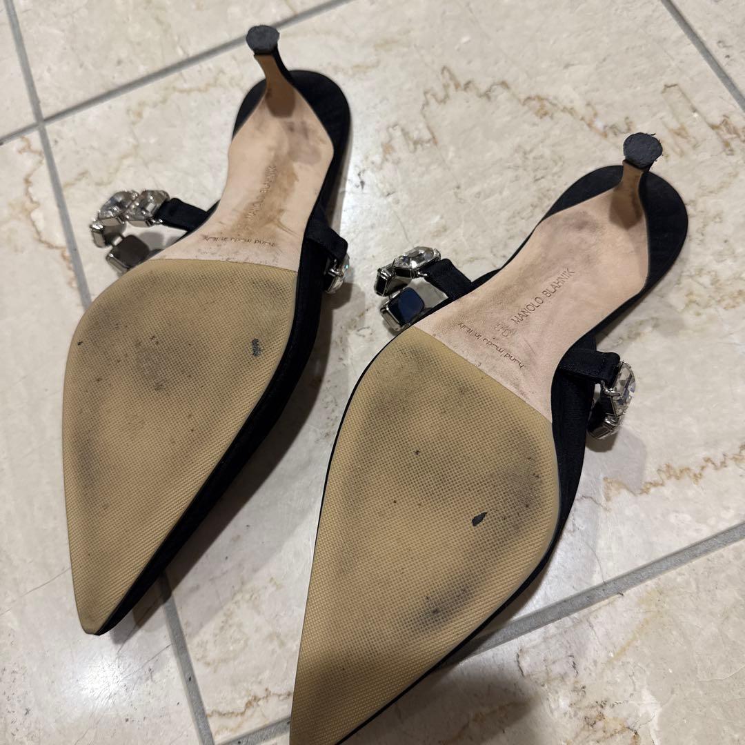 Manolo Blahnik ブラックミュール38