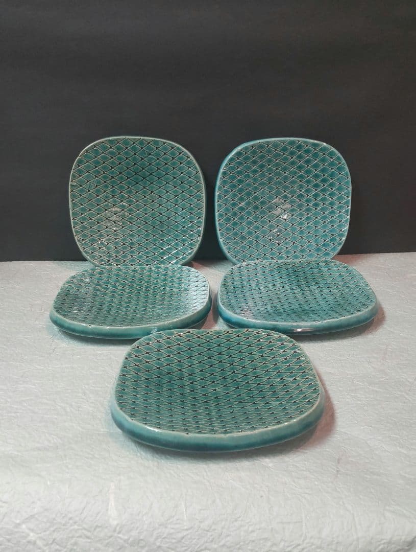 (511Z209)*陶芸 銘々皿 五客組 茶道具セット 水次 水指 懐石