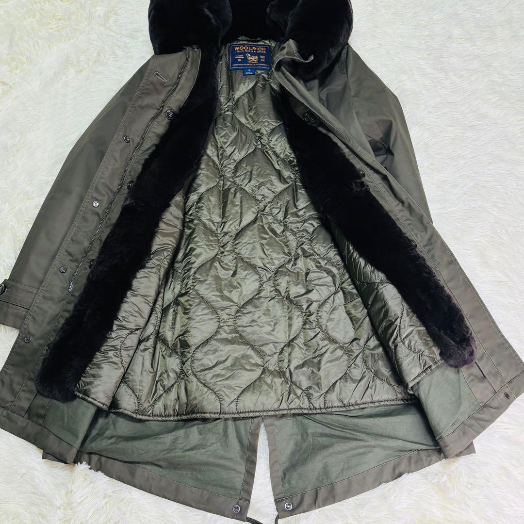 【美品】WOOLRICH ファーライナー モッズコート ラビットファー