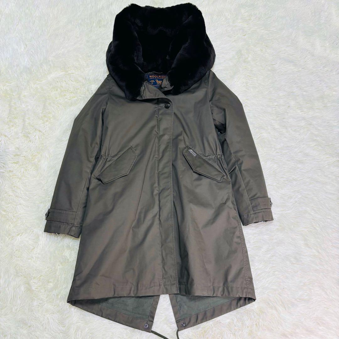 【美品】WOOLRICH ファーライナー モッズコート ラビットファー
