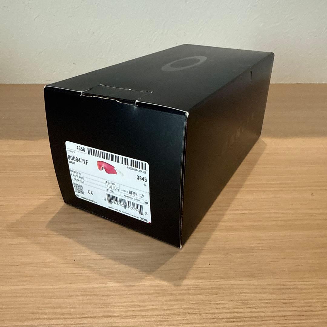 Oakley スポーツサングラス 赤レンズ ホワイト/グリーン