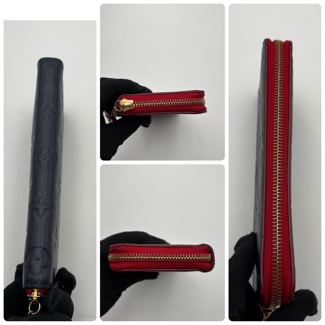 極美品 ルイヴィトン アンプラント ジッピーウォレット クレマンス フラワー 紺