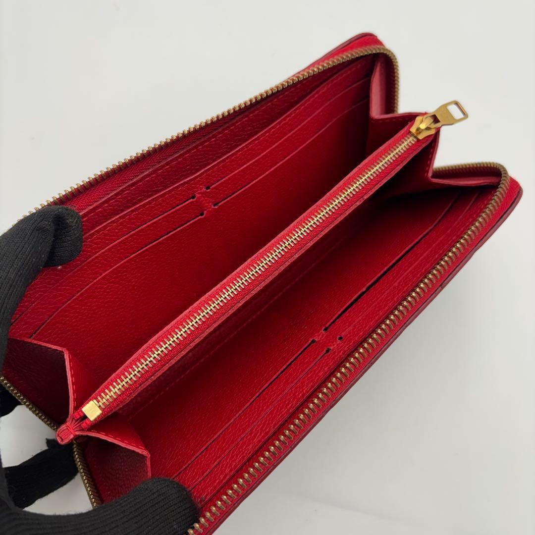 極美品 ルイヴィトン アンプラント ジッピーウォレット クレマンス フラワー 紺