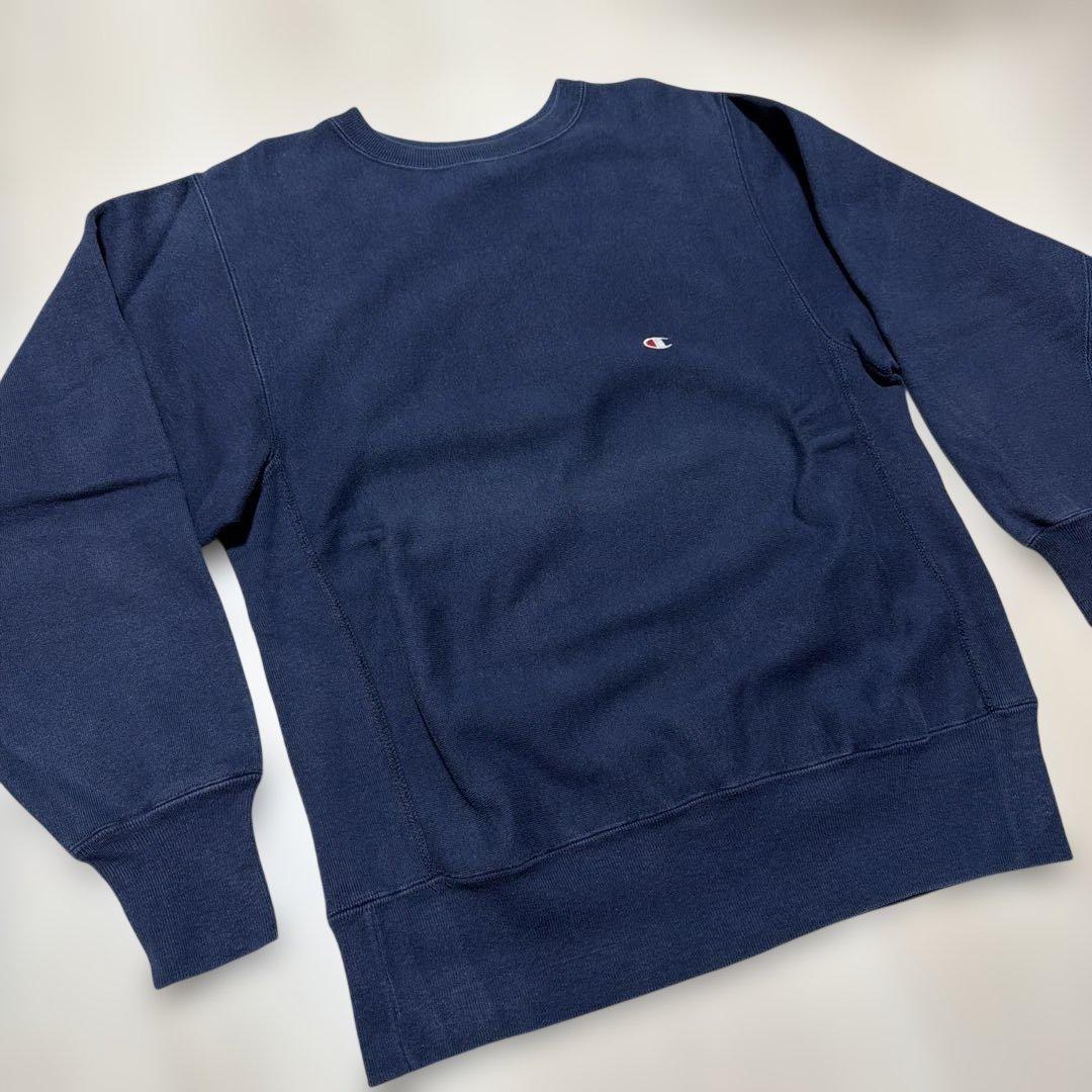 90s 刺繍タグchampion リバースウィーブ vintage ネイビー