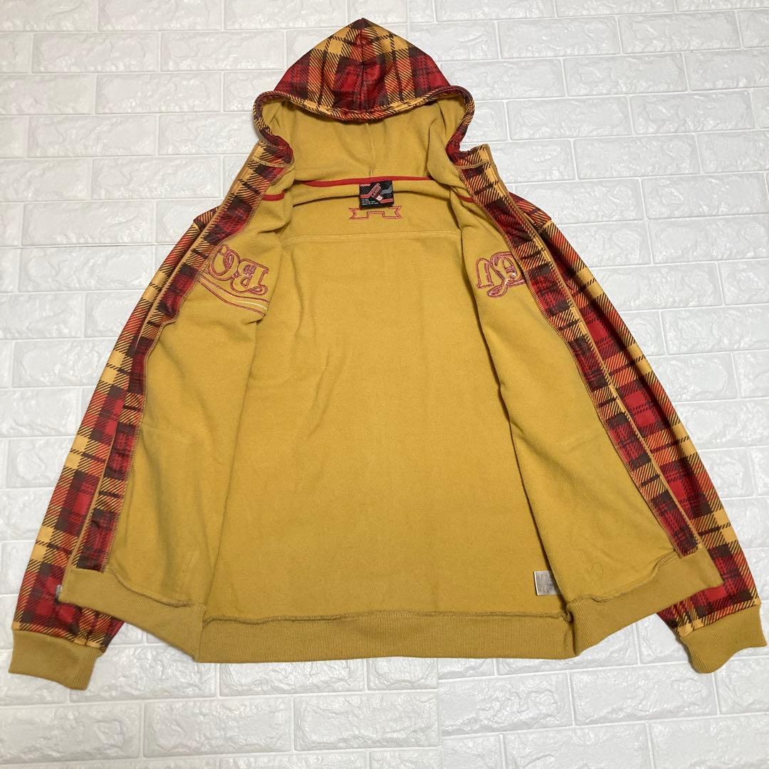 Burton フード付き スノーボードウエア 撥水パーカー チェック柄 Ｌサイズ