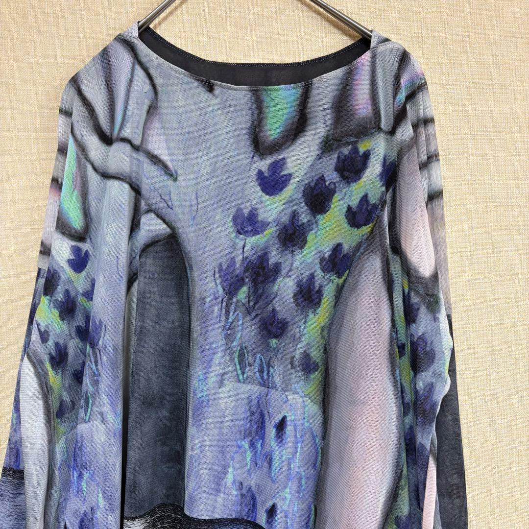 【極美品】ヒロココシノ　アートプリント　チュニック　ワンピース　長袖　M 316