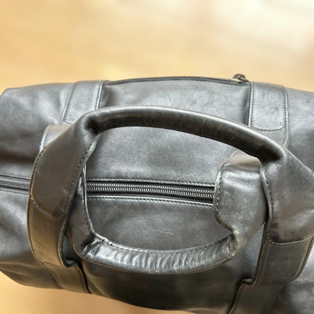 TUMI黒レザー ボストンバッグ 中型