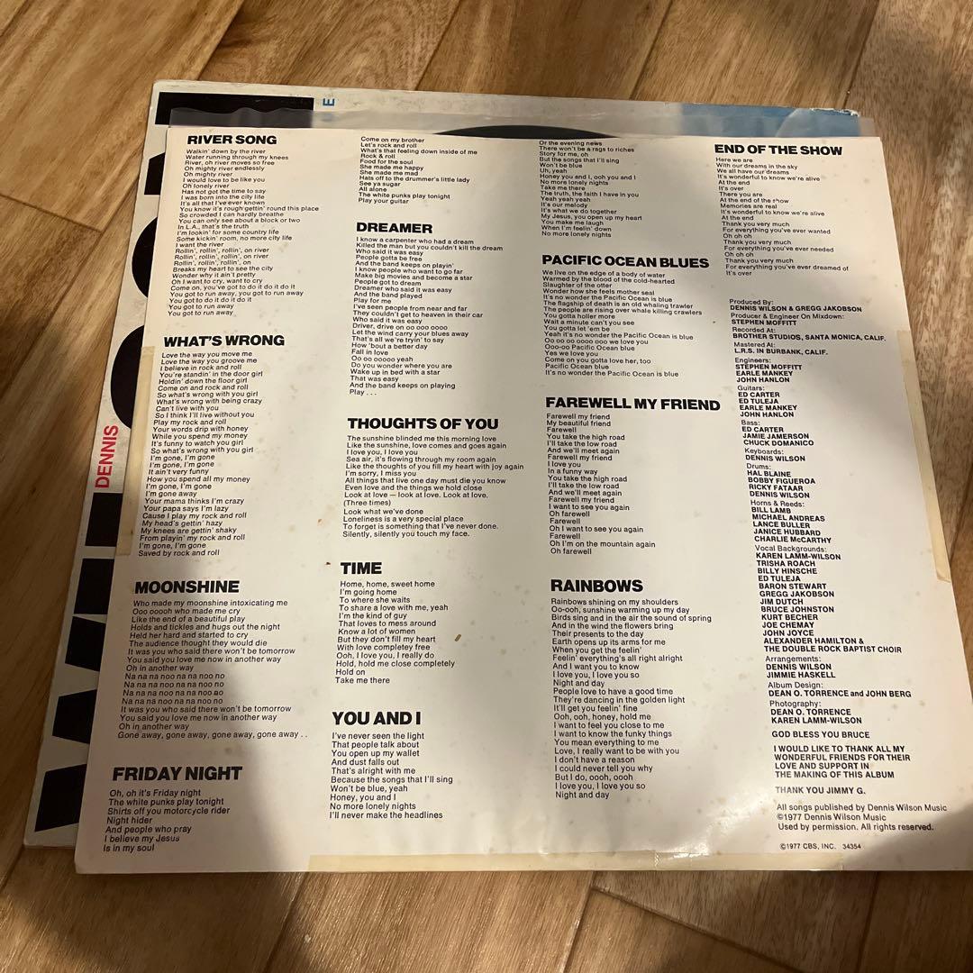 洋楽 DENNIS WILSON PACIFIC OCEAN BLUE lp