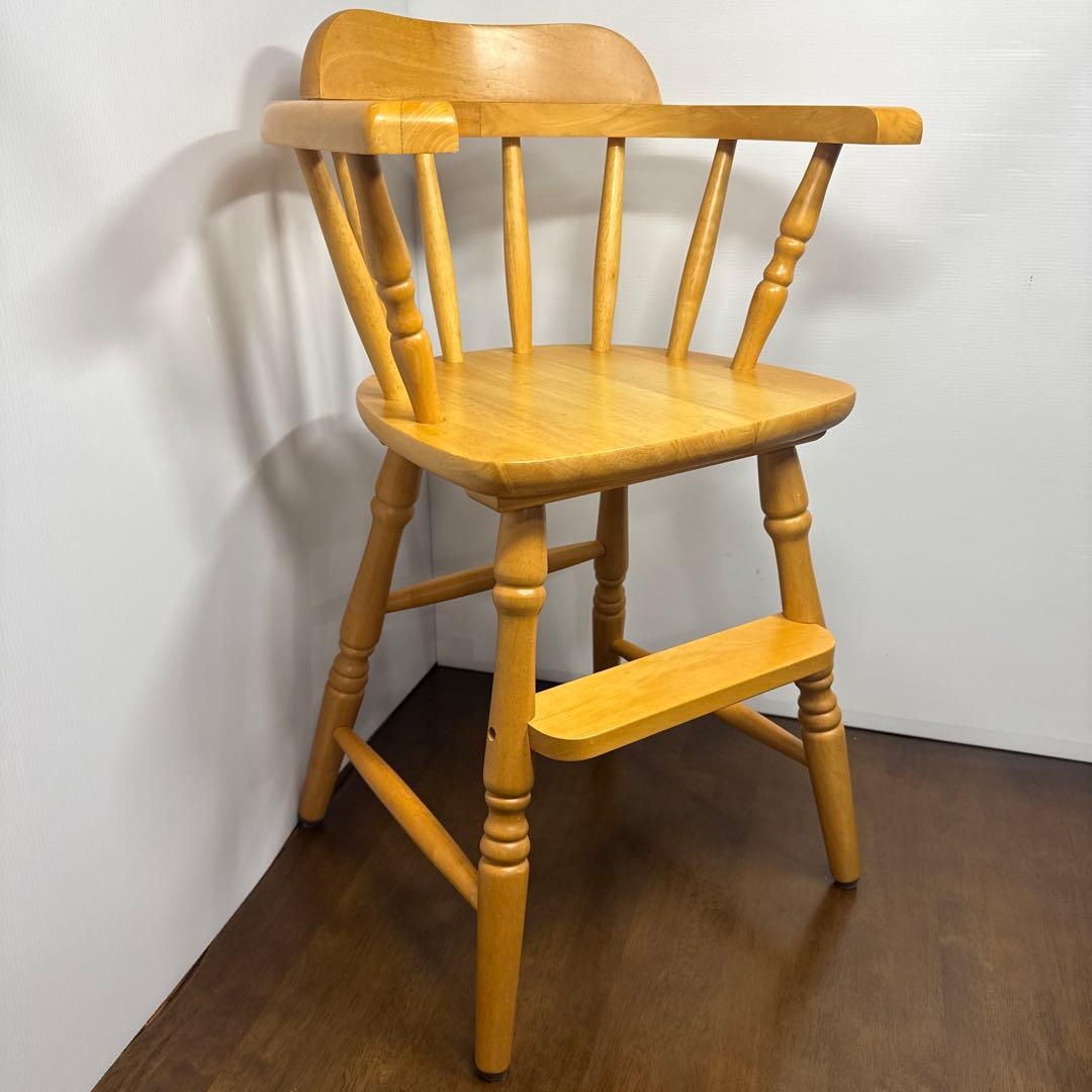 ろん 【美品】 木製 ベビーチェア キッズチェア