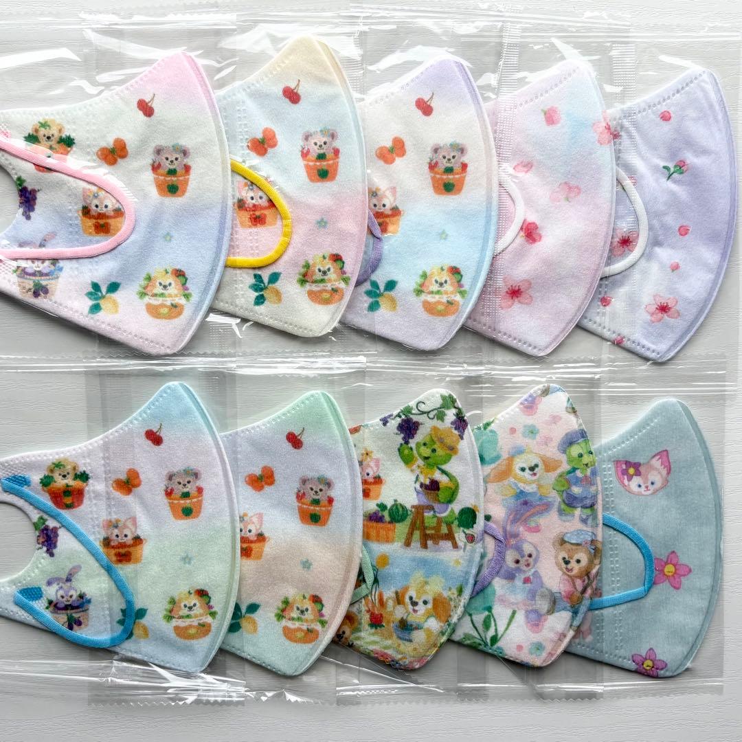 ◎ダッフィーフレンズ◎キッズ立体マスク　全10種30枚