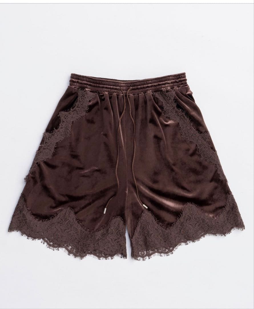 HEM lace velours shorts レースショートパンツ　38
