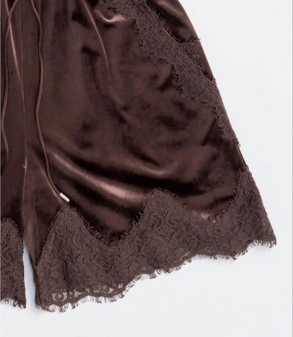 HEM lace velours shorts レースショートパンツ　38
