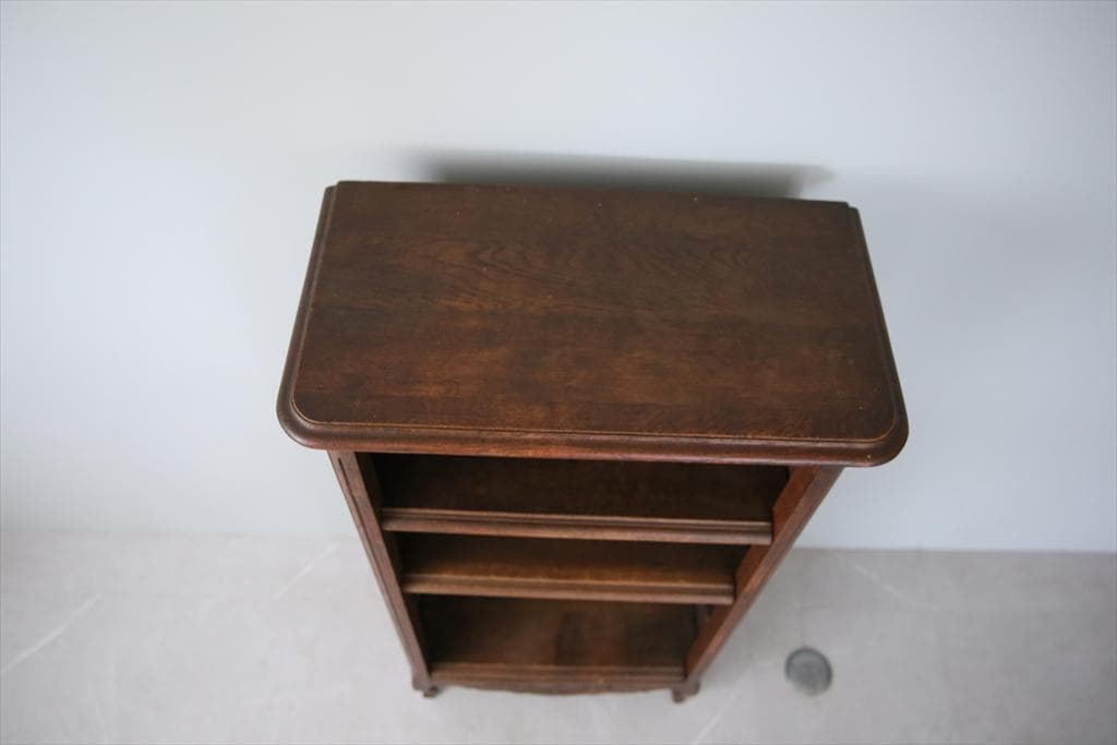 フランスアンティーク猫脚ブックシェルフ/木製本棚/飾り棚/食器棚(90-207)