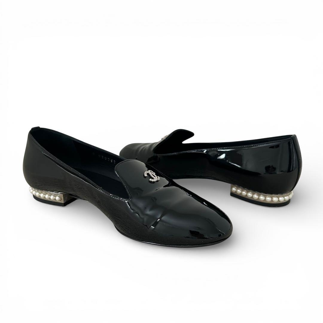 美品 シャネル　オペラシューズ　ローファ フラットシューズ 24.5cm