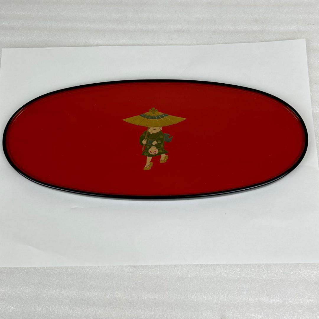 【美品】輪島塗　童蒔絵　兼用皿　摂田照彦作　5枚組　元箱入り