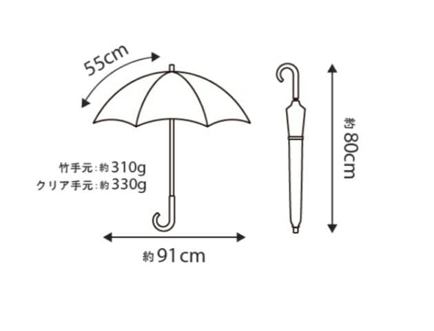 SUN BARRIER 100　(サンバリア)　長傘/コンビ/ピンク(竹手元)