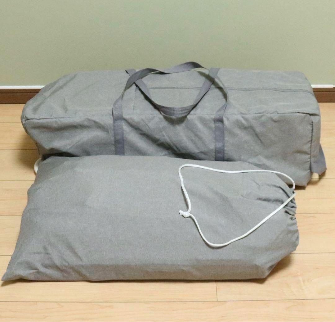 【美品】カトージ ポータブルベビーベッド おむつ替えテーブル付(グレー)