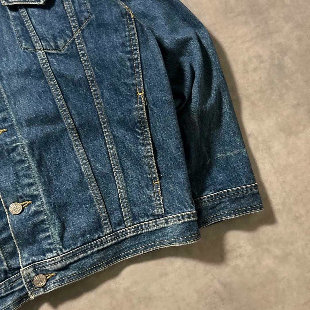ヴィンテージ デニム コットン マルチポケット バックル デザイン ジャケット