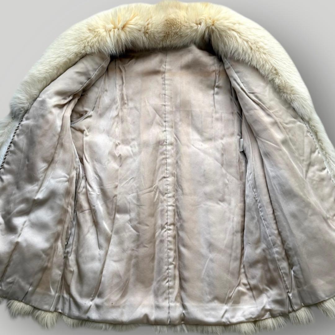 本毛皮☆ブルーフォックス FOX ファーコート ふわふわ◎ 11号