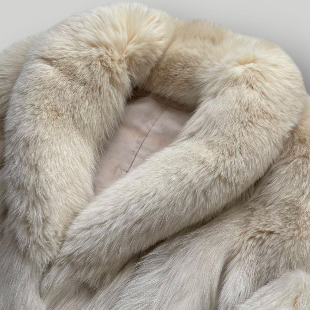 本毛皮☆ブルーフォックス FOX ファーコート ふわふわ◎ 11号