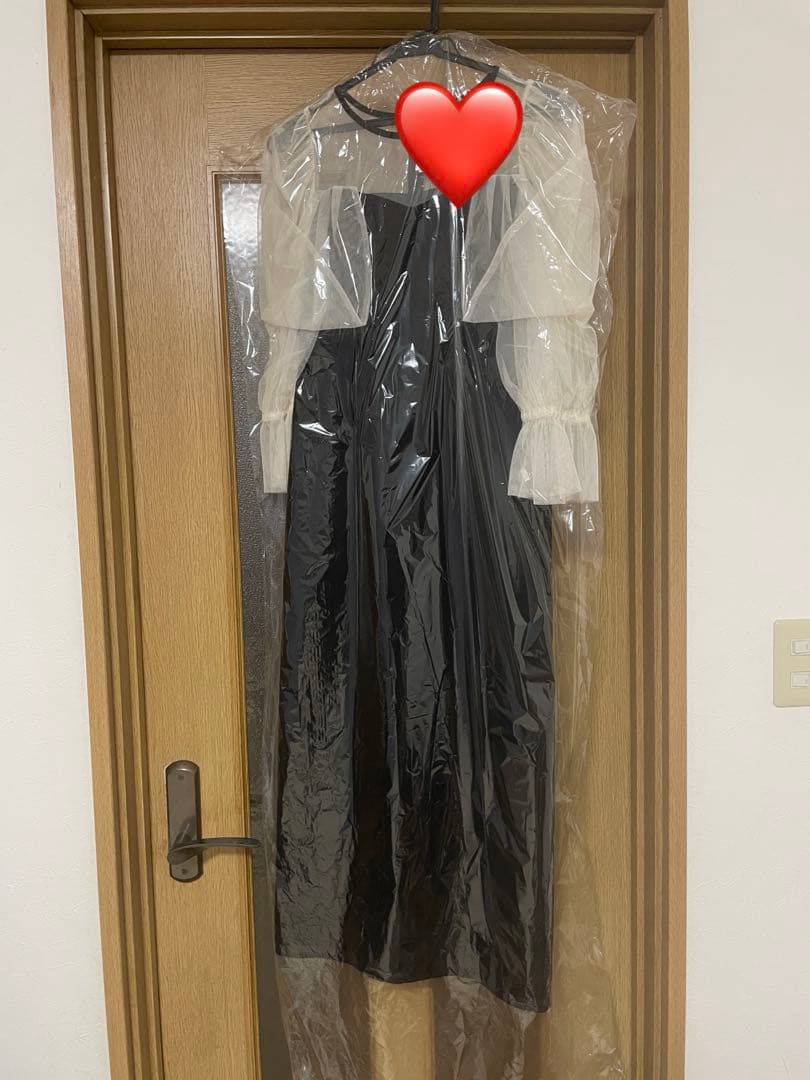 mii❤︎シフォン袖 ブラックロングドレス
