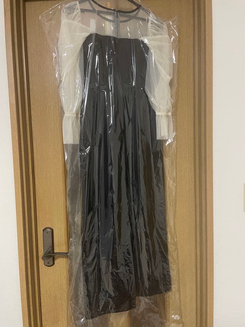mii❤︎シフォン袖 ブラックロングドレス