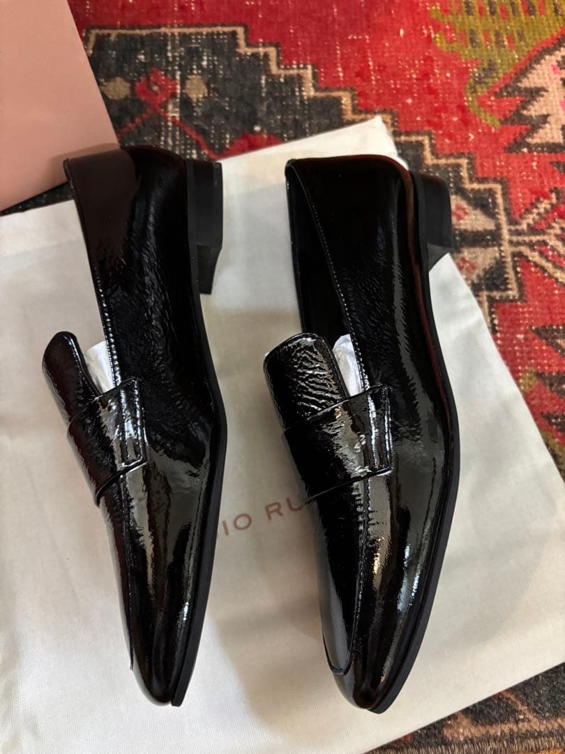 FABIO RUSCONI 黒　エナメル　ローファー　35 22.5