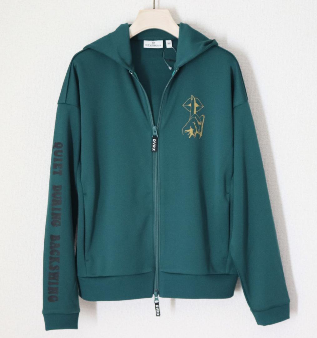 新品【デヴァロー ゴルフ】レディース「スウィング時は静かに」ジップパーカー M