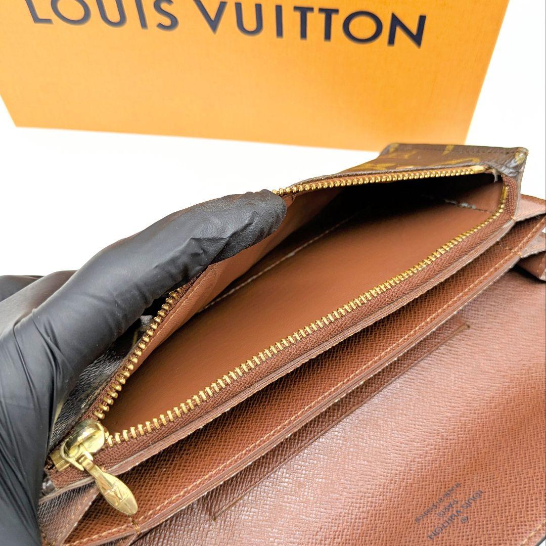 【超美品】アコルディオン 長財布 モノグラム ルイヴィトン チェーン付き