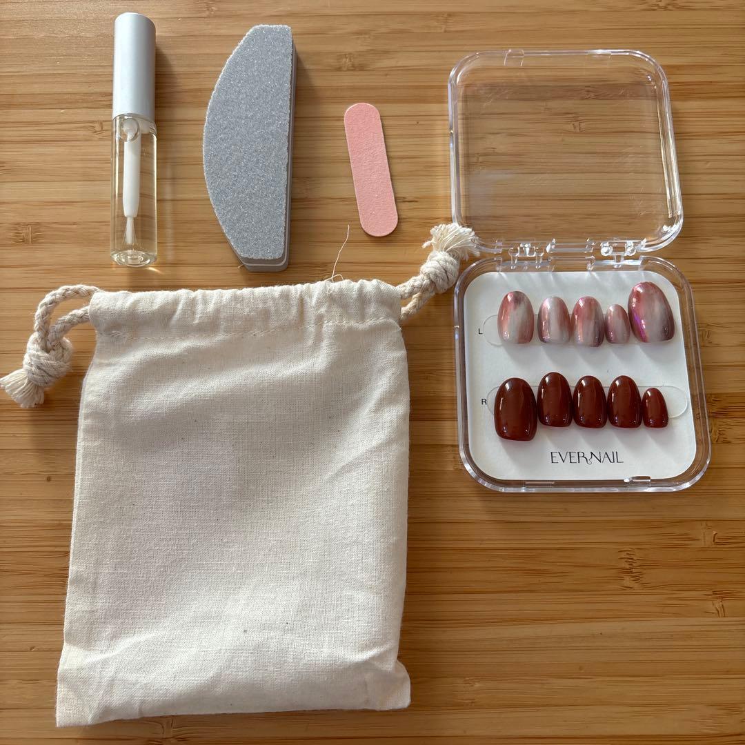 EVER NAIL ネイルチップセット ブラウン・パールピンク