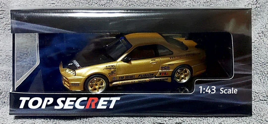 ミニカー TOP SECRET R34 GOLD 1:43Scale