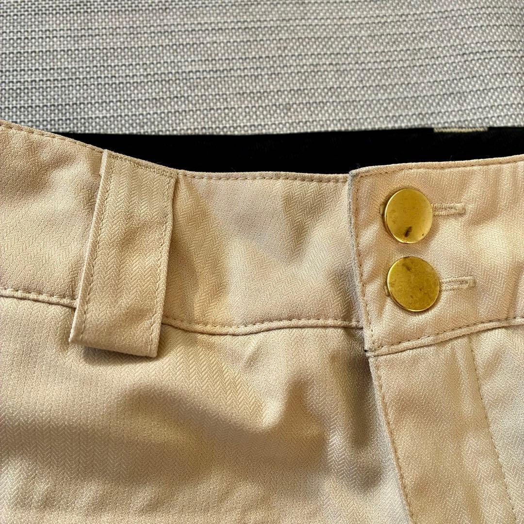 美品◆ burton バートン スノーボード パンツ ベージュ フレア ポーチ付