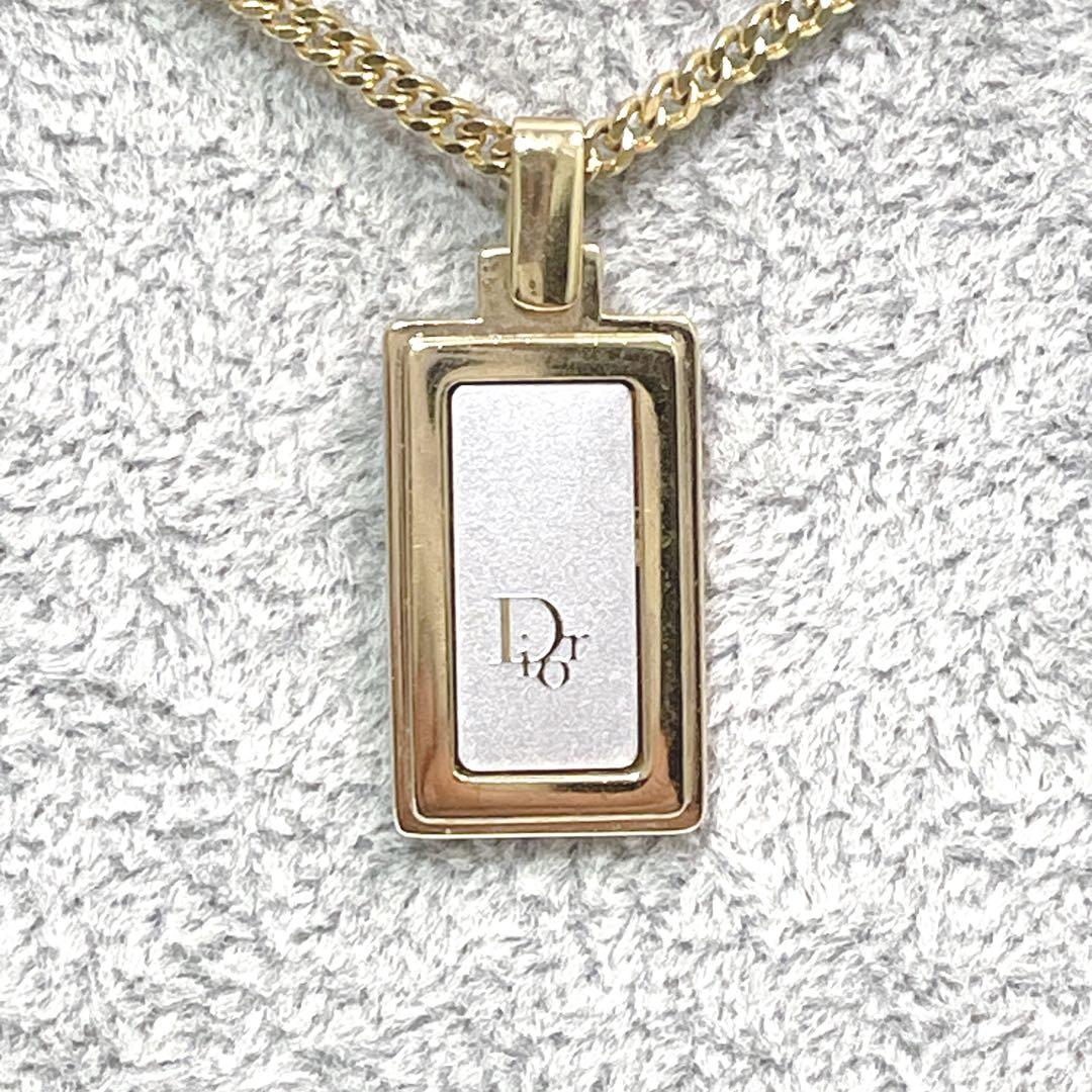 Christian Diorゴールド リンクチェーン ネックレス 希少 長方形