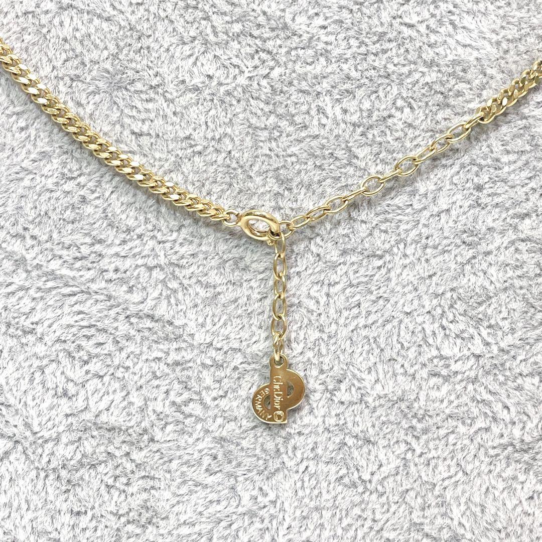 Christian Diorゴールド リンクチェーン ネックレス 希少 長方形