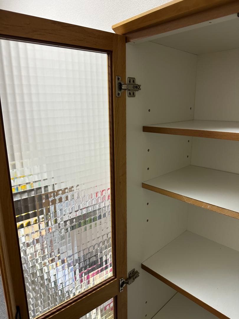 木製ガラス扉付き本棚 木製ラック　頼める便　ガラスキャビネット　おしゃれ