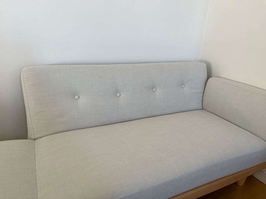 2人掛けソファ ソファベッド 天然木脚 ファブリック LOWYA