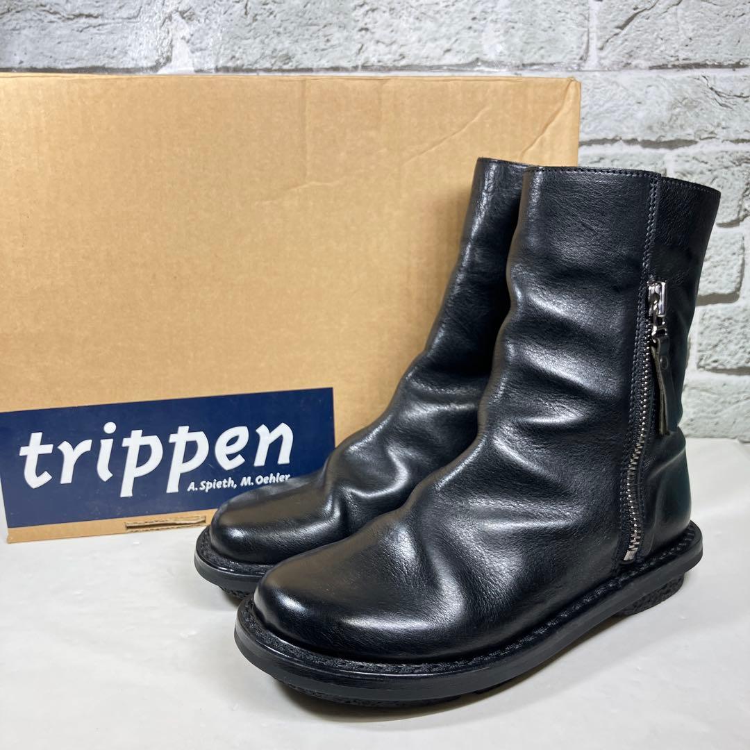 【極美品】Trippen ブーツ Deer サイズ36 サイドジップ 黒 レザー