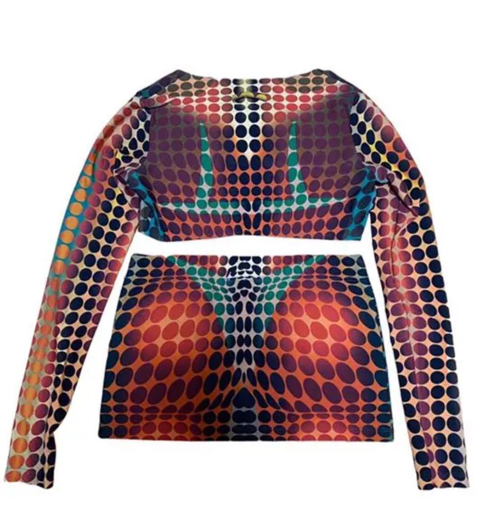 ジャンポールゴルチエ　サイバー　ドット　セットアップ　カットソー  + スカート