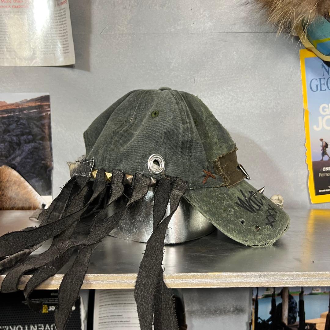 リメイク キャップ サイバー スカル ドクロ Y2K グランジ お兄系